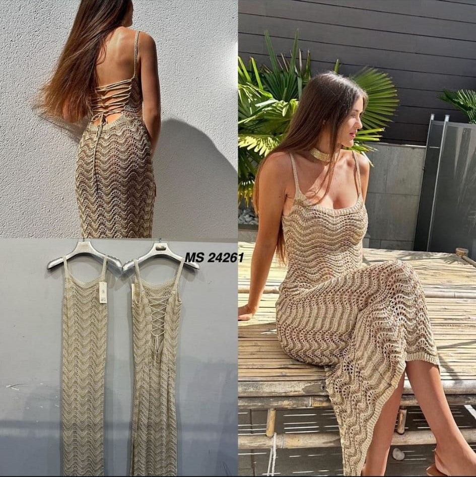 VESTIDO DORADO CROCHET